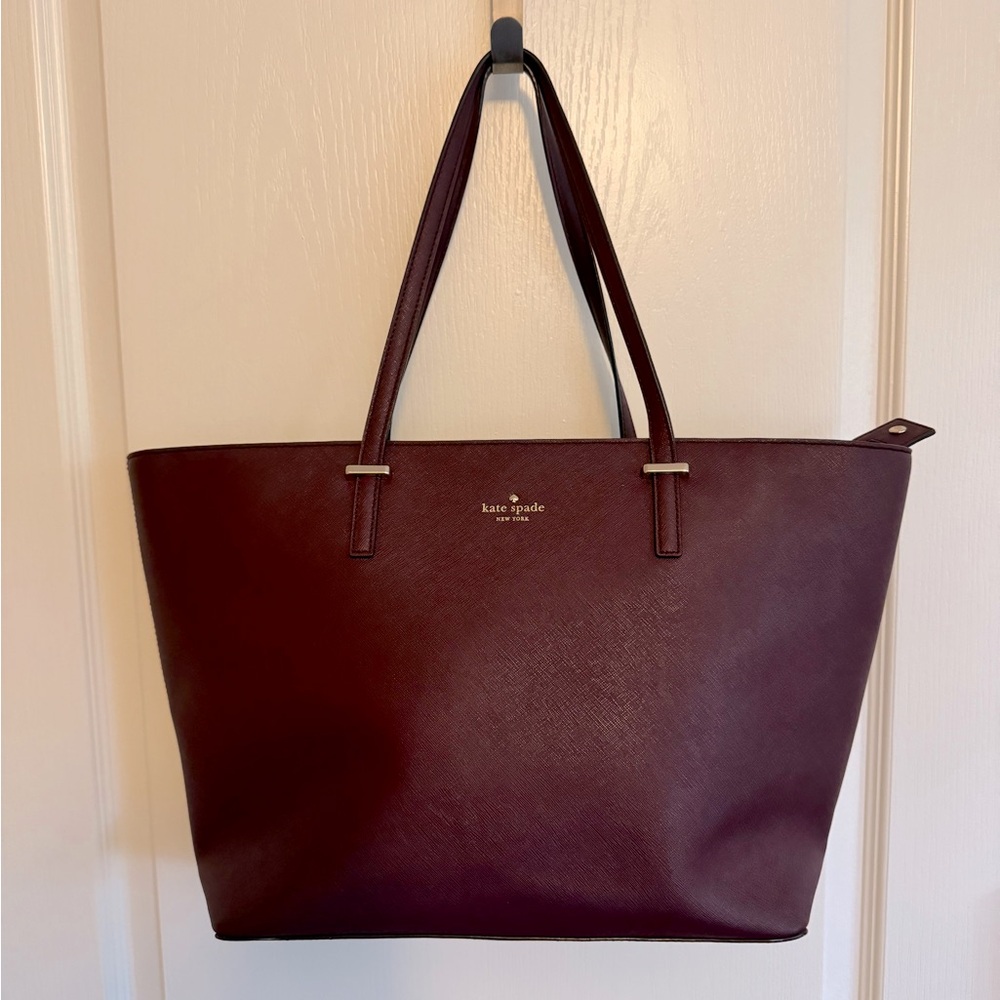 Burgundy/Wine Kate Spade zippered Tote Laptop work bag